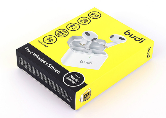 Wireless Earphone Packaging Box , Paper Ture Two Tuck End Box 300g C1S