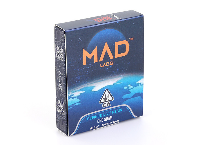Blue Refined Cannabis Box Packaging Live Resin Customized CBD Oil Box